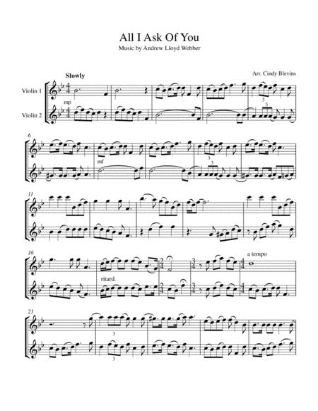 All I Ask Of You For Violin Duet From Phantom Of The Opera Page 2