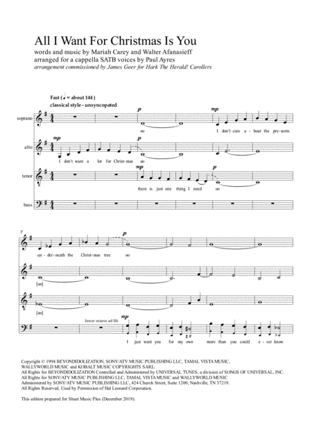 All I Want For Christmas Is You Arranged For A Cappella Satb Choir Page 2