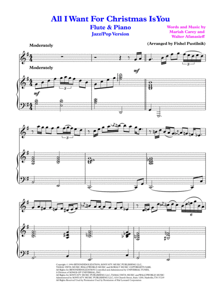 All I Want For Christmas Is You For Flute And Piano Video Page 2