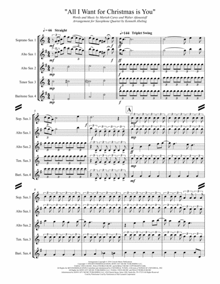 All I Want For Christmas Is You For Saxophone Quartet Satb Or Aatb Page 2