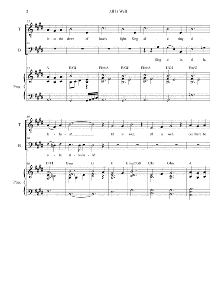 All Is Well For 2 Part Choir Tb Page 2