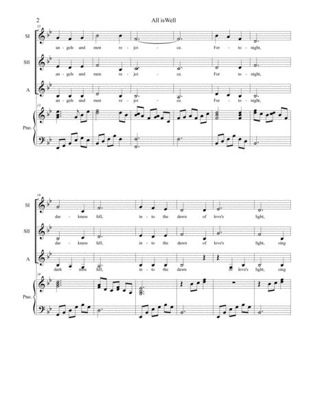 All Is Well Vocal Trio Ssa With Excerpts From Silent Night Page 2