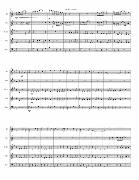 All My Loving For Wind Quintet Page 2