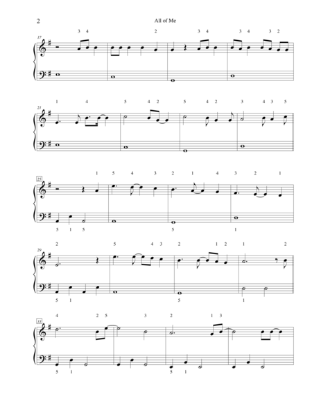 All Of Me For Easy Piano Page 2