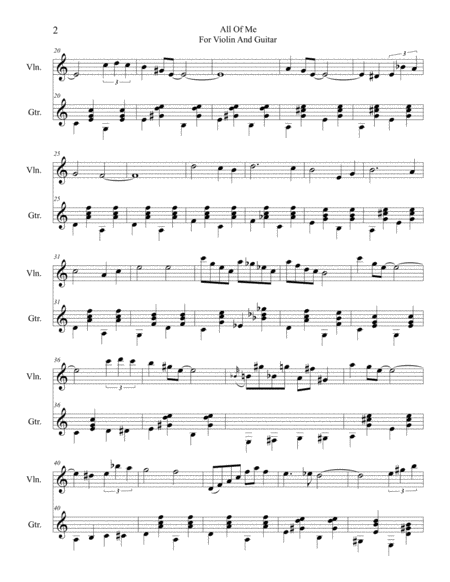 All Of Me For Violin And Guitar Page 2