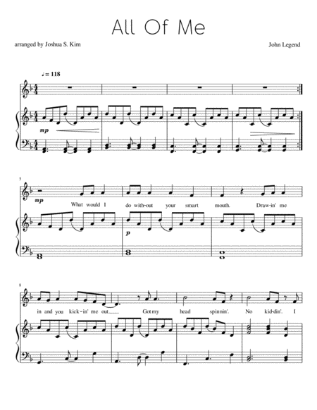 All Of Me For Voice Piano With Full Lyrics Page 2