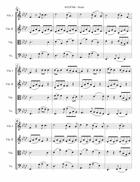 All Of Me In F Minor For String Quartet Page 2