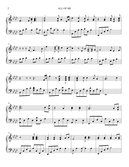 All Of Me Piano Solo Intermediate Page 2