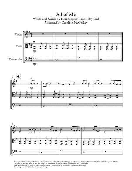 All Of Me String Trio Violin Viola And Cello Page 2