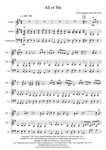 All Of Me Two Violins And Cello Page 2