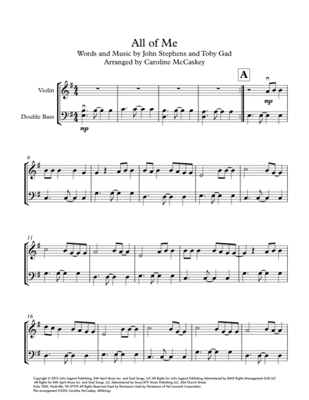 All Of Me Violin And Double Bass Duet Page 2