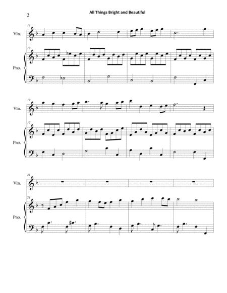 All Things Bright And Beautiful Violin Piano Page 2