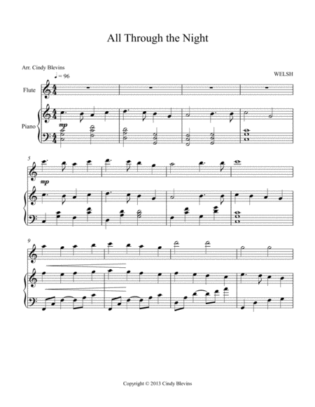 All Through The Night Arranged For Piano And Flute Page 2