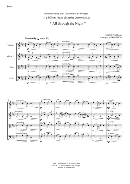 All Through The Night For String Quartet No 2 Page 2