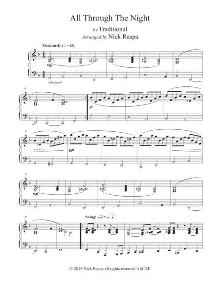 All Through The Night Intermediate Piano Page 2