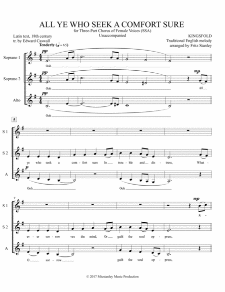 All Ye Who Seek A Comfort Sure Ssa A Cappella Page 2