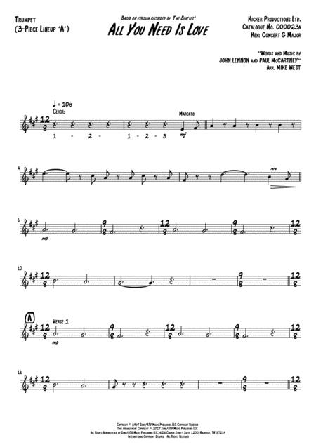 All You Need Is Love 3 Piece Brass Section A Page 2