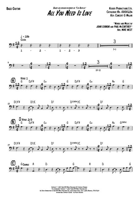 All You Need Is Love Bass Guitar Page 2