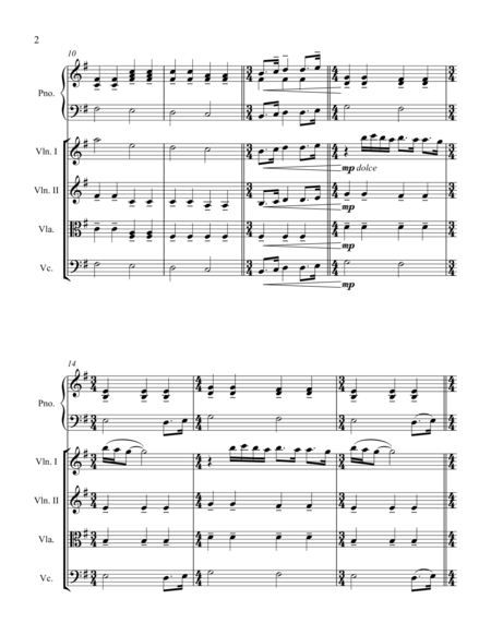 All You Need Is Love For String Quartet With Piano Part Page 2
