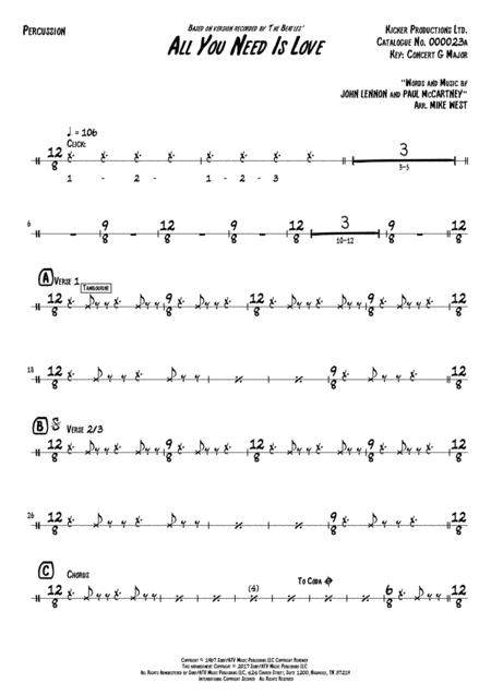 All You Need Is Love Percussion Page 2