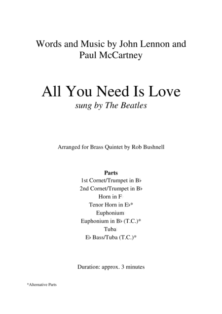 All You Need Is Love The Beatles Brass Quintet Page 2