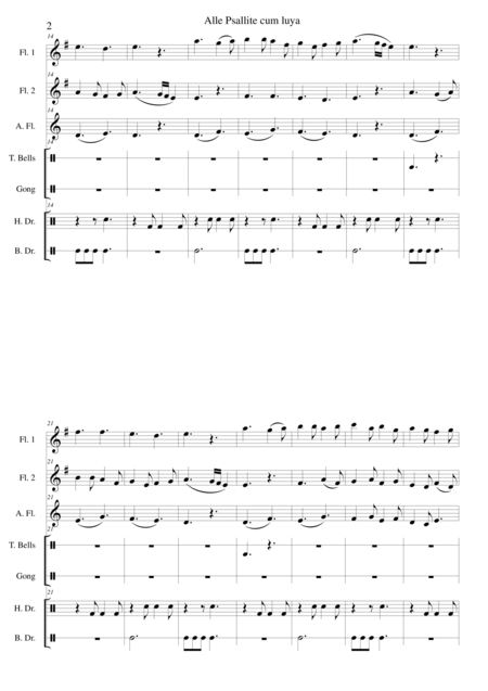 Alle Psallite Cum Luya For 2 Flutes And Alto Flute With Percussion Page 2