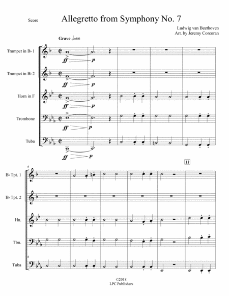 Allegretto From Symphony No 7 For Brass Quintet Page 2