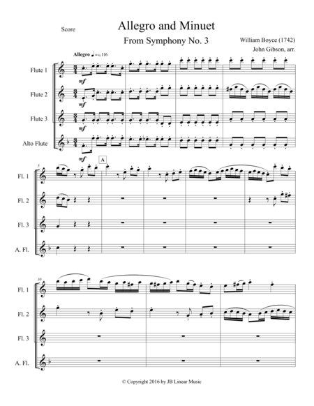 Allegro And Minuet For Flute Quartet Page 2