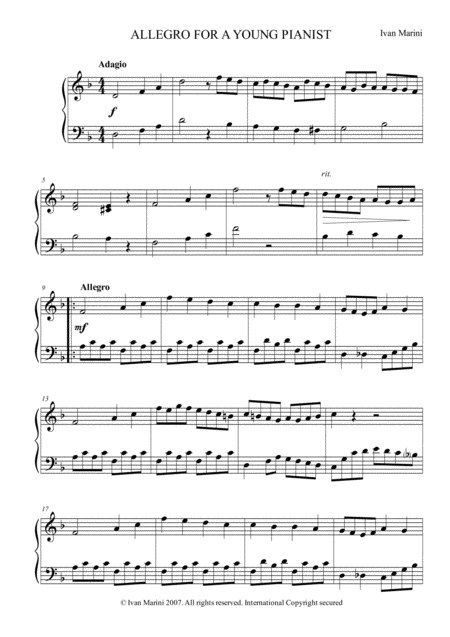 Allegro For A Young Player For Piano Solo Page 2