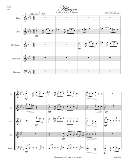 Allegro For Woodwind Quintet Page 2
