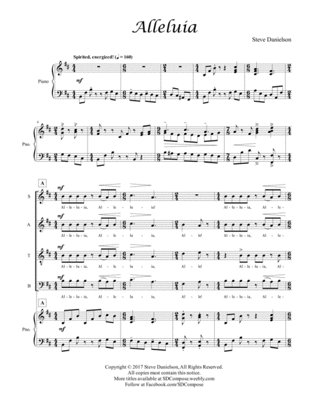 Alleluia By Steve Danielson Satb Div Piano Page 2