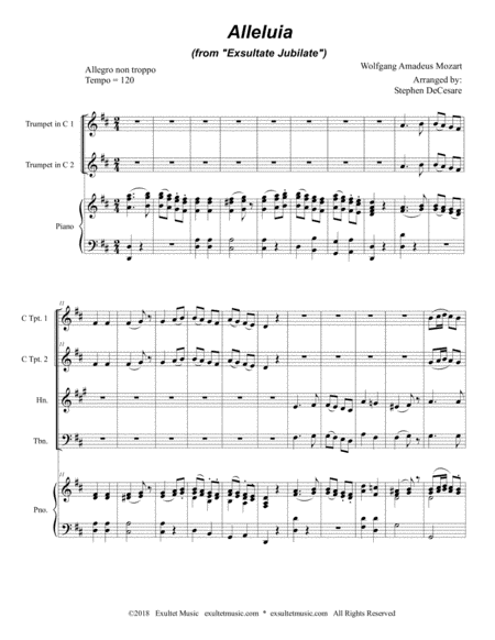 Alleluia From Exsultate Jubilate For Brass Quartet Page 2