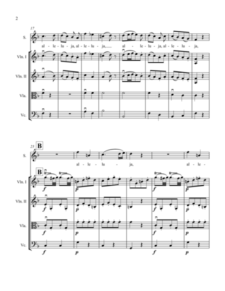 Alleluja From Exultate Jubilate K 165 For Soprano And String Quartet Page 2