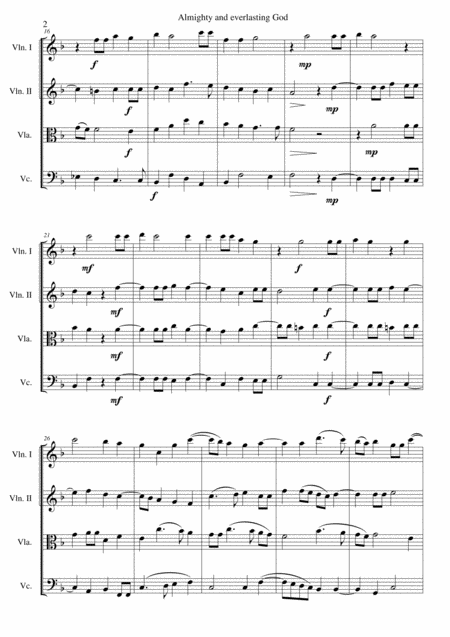 Almighty And Everlasting God For String Quartet Page 2