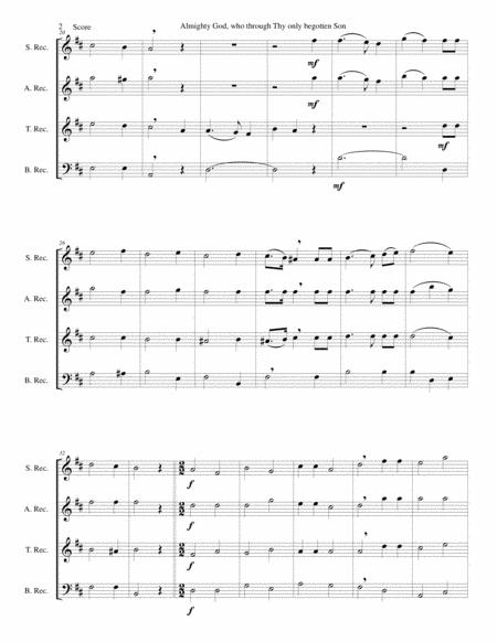 Almighty God Who Through Thy Only Begotten Son Easter Motet For Recorder Quartet Page 2