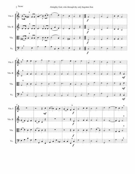 Almighty God Who Through Thy Only Begotten Son Easter Motet For String Quartet Page 2