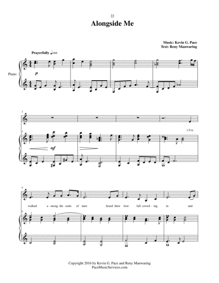 Alongside Me Original Vocal Solo With Piano Accompaniment Page 2