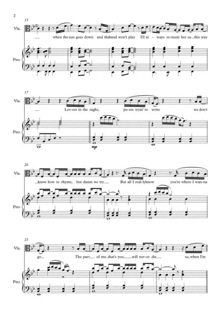 Always Remember Us This Way Solo For Viola Piano In Bb Page 2