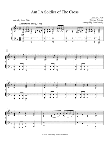 Am I A Soldier Of The Cross Piano Solo Page 2