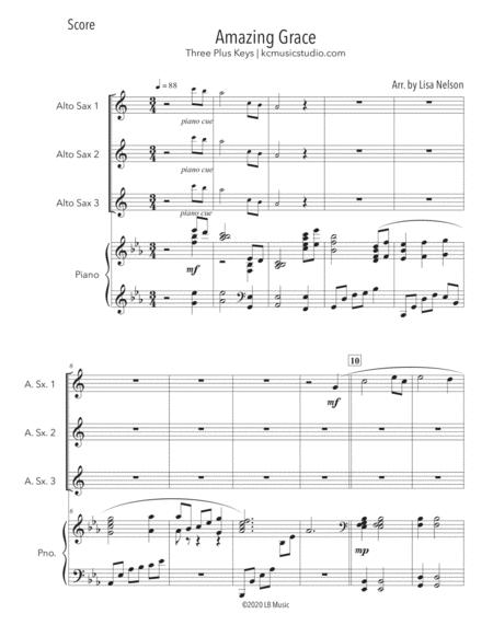 Amazing Grace Alto Sax Trio With Piano Accompaniment Page 2