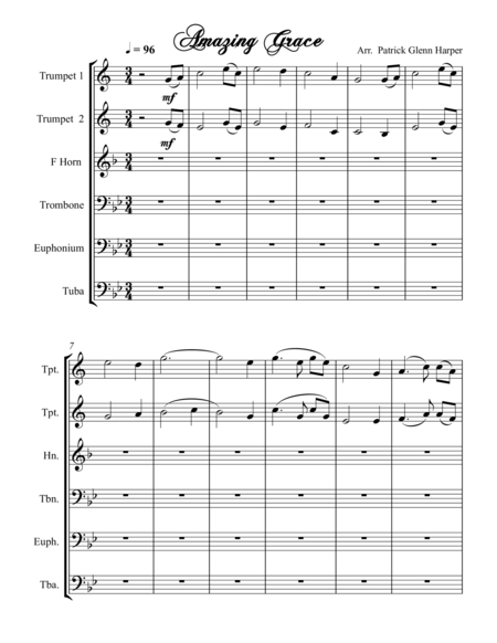 Amazing Grace For Brass Ensemble Page 2