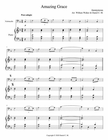 Amazing Grace For Cello And Piano Easy Page 2