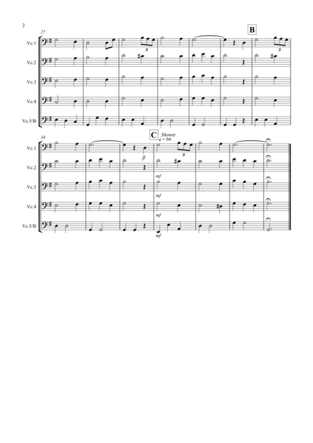 Amazing Grace For Cello Quintet Page 2
