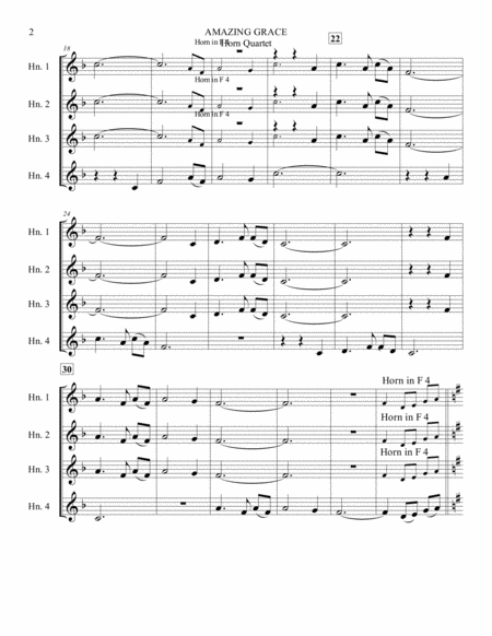 Amazing Grace For Horn Quartet Page 2