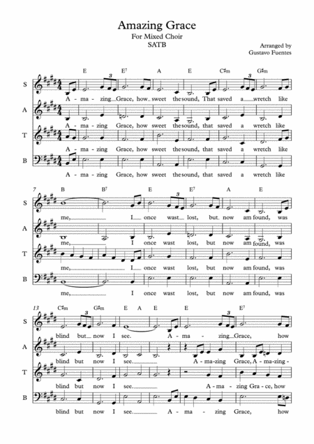 Amazing Grace For Mixed Choir Page 2