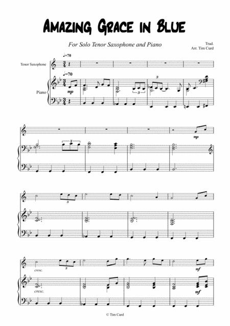 Amazing Grace In Blue For Tenor Saxophone And Piano Page 2