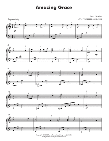 Amazing Grace Lyrical Piano Solo Page 2
