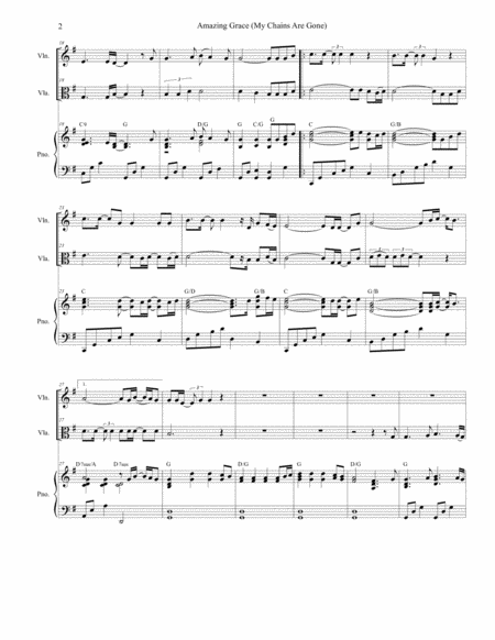 Amazing Grace My Chains Are Gone Duet For Violin Viola Page 2