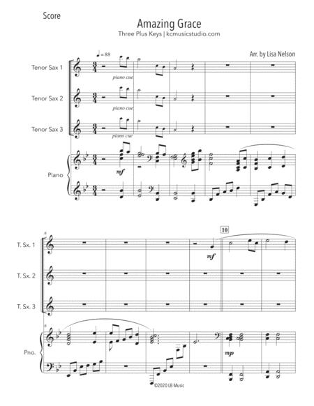 Amazing Grace Tenor Sax Trio With Piano Accompaniment Page 2