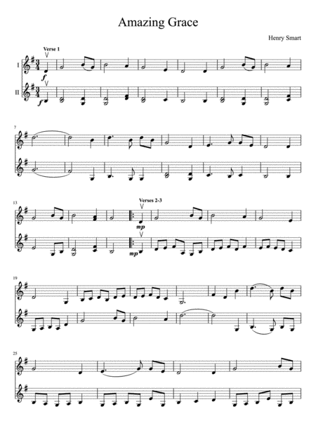 Amazing Grace Violin Duet Page 2